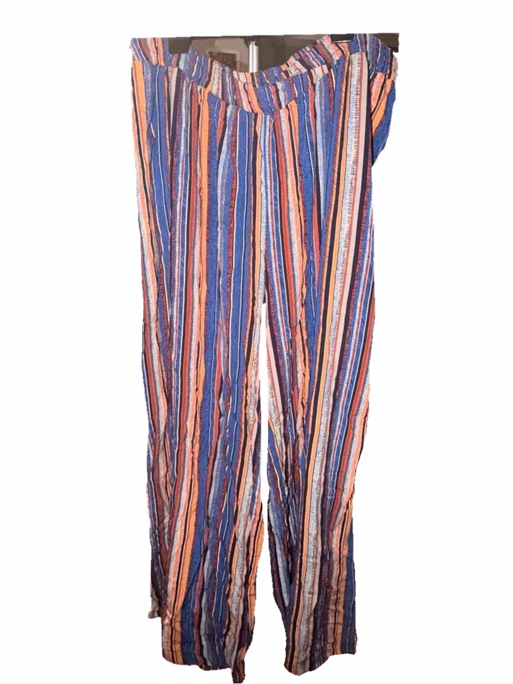 Micas Curve Stripes Print Asymmetrical Trousers